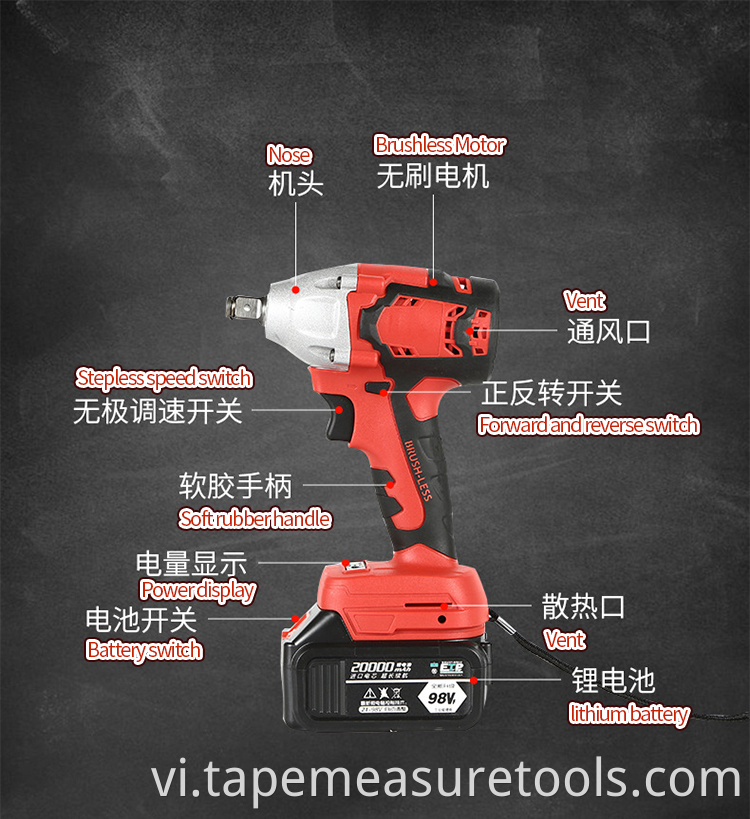 bán buôn Cờ lê lực không chổi than điện công nghiệp dùng cho sửa chữa ô tô đồ gỗ